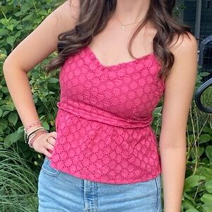 Pink Patterned Tank Top